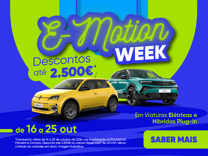 Elétricos e híbridos plug-in de 16 a 25 de outubro.